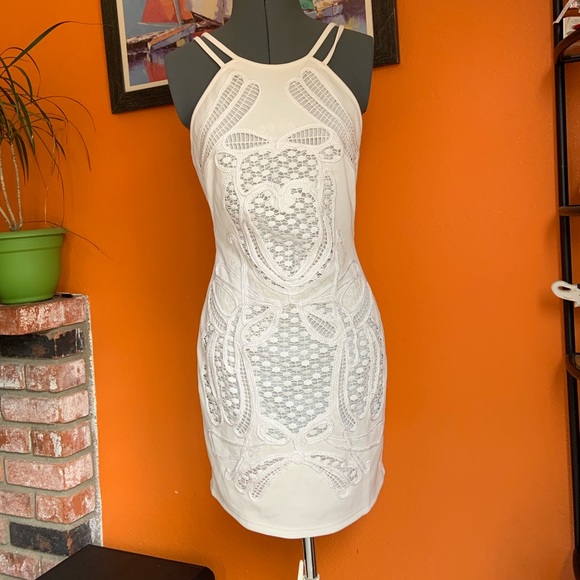 gold label wow couture Dresses & Skirts - 🌟Gold Label Wow Couture White Mini Dress Sz L